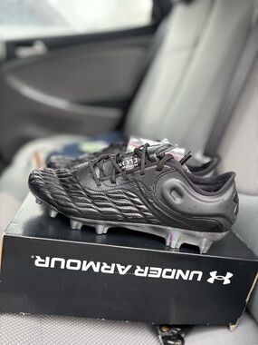 Under Armour Black Soccer Cleats with Silver Studs